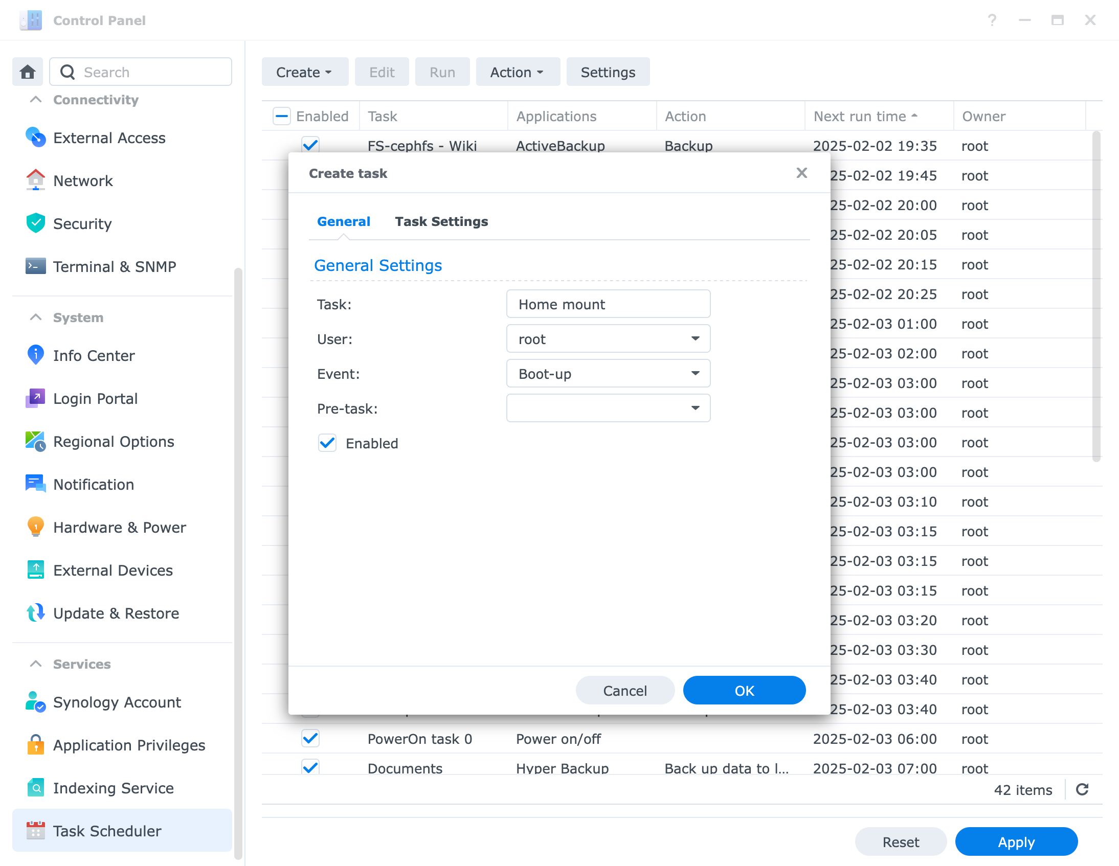 Control Panel - Tasks Scheduler - Create Task - General